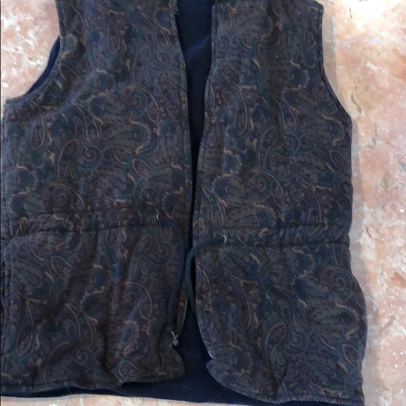 JONES NEW YORK SPORT NAVY PAISLEY PRINT VEST M - Picture 3 of 5